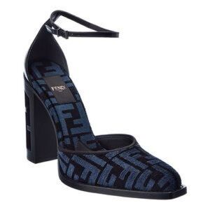 Fendi Women's Blue and Black Heels 38,5 (8) size